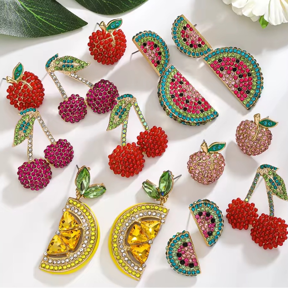 One in a Melon Watermelon Statement earrings. - Picture 4 of 4